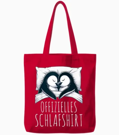 Offizielles Schlafshirt Pinguin Nickerchen Schlafanzug Tote Bags - Red