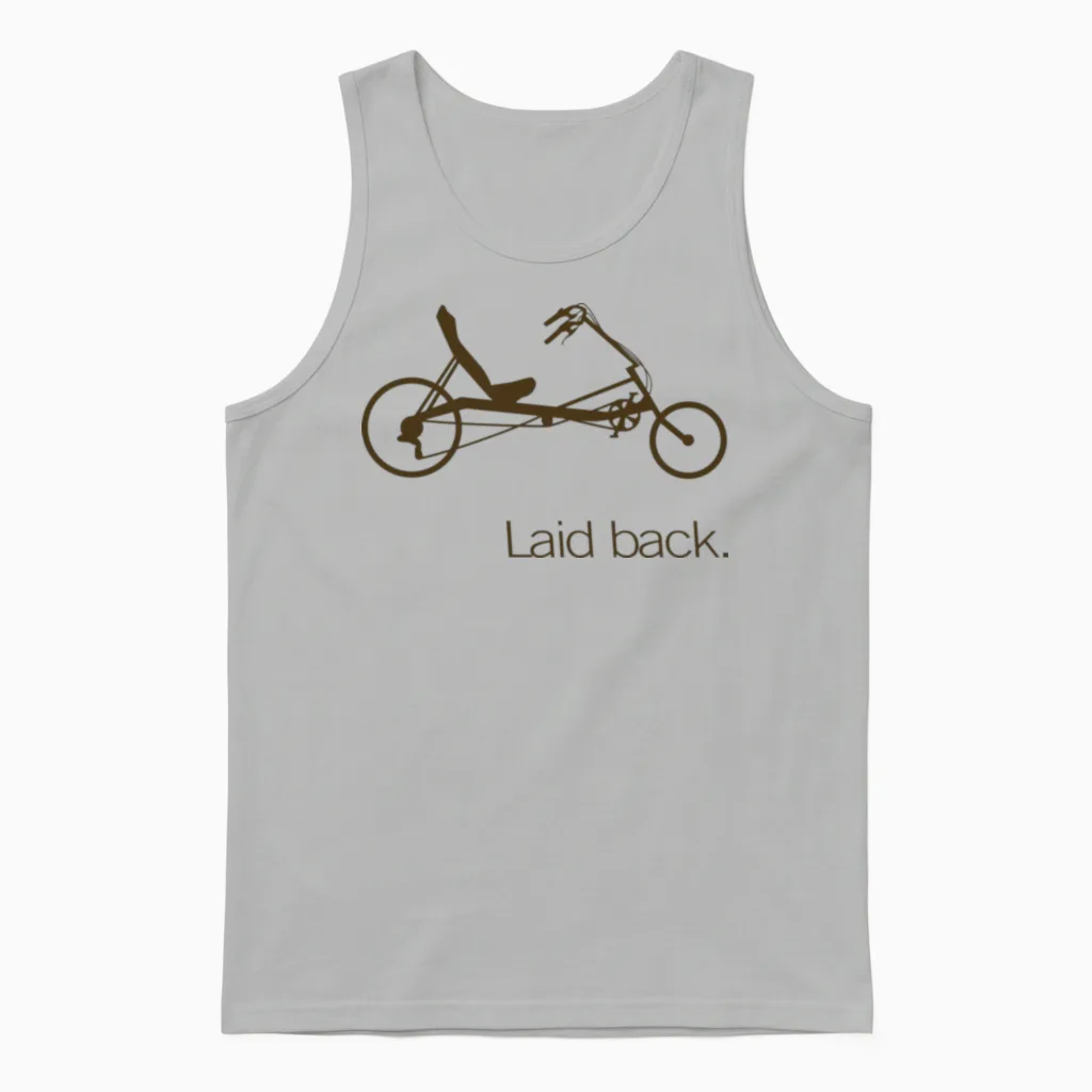 Laid Back Recumbent T Unisex Tank Top in Ash