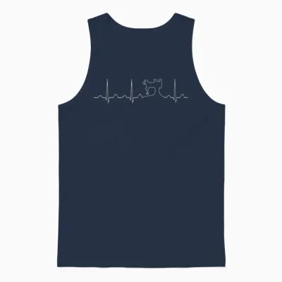 Sewing Machine Heartbeat Unisex Tank Top - Navy
