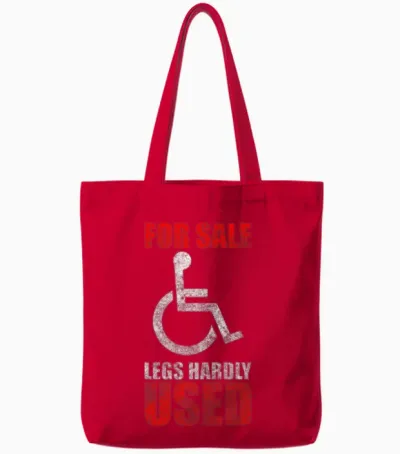 Disability Wheelchair Funny Paraplegia Tote Bags - Red