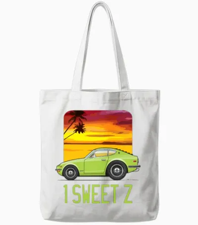 1 Sweet Lime Green Tote Bags - White