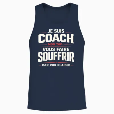 Coach Sportif Humour Entraîneur Idée Cadeau Fitness Original Unisex Tank Top - Navy