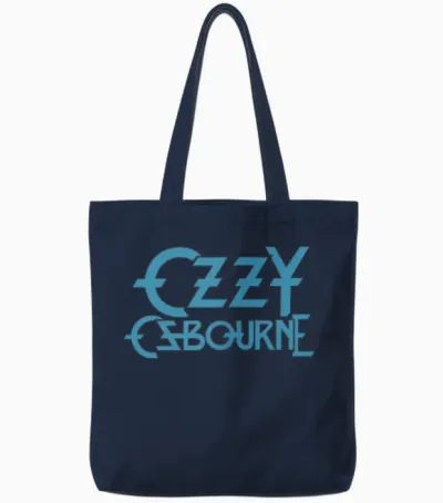 Ozzy Osbourne Patient Number 9 Teal Logo Tote Bags - Navy