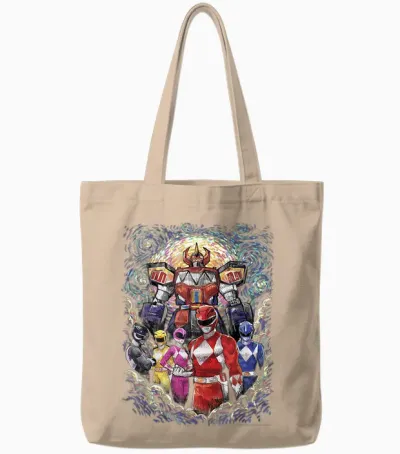 Power Rangers Mighty Morphin' Megazord Starry Night Tote Bags - Natural