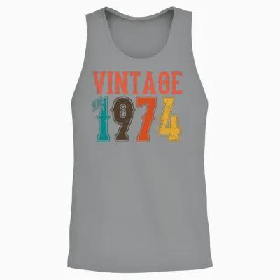 1974 Born Birthday Dad Vintage 1974 Unisex Tank Top - Sport Grey