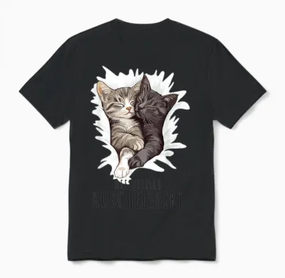 Cat Sleeping Shirt Cat Official Cuddly Shirt T-Shirt, White Unisex T-Shirt - Black