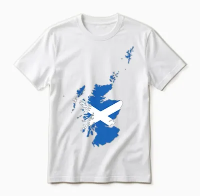 Scotland Flag of Scotland Outline - Scotland T-Shirt, Black Unisex T-Shirt - White