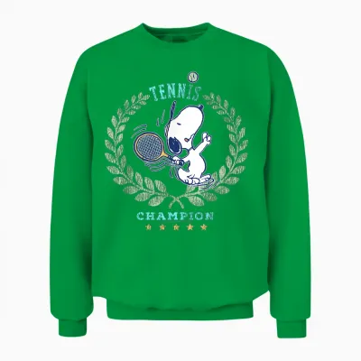 Snoopy Tennis Beagle Champion 86 Tournament Game Retro Unisex Sweatshirt - Irish Green