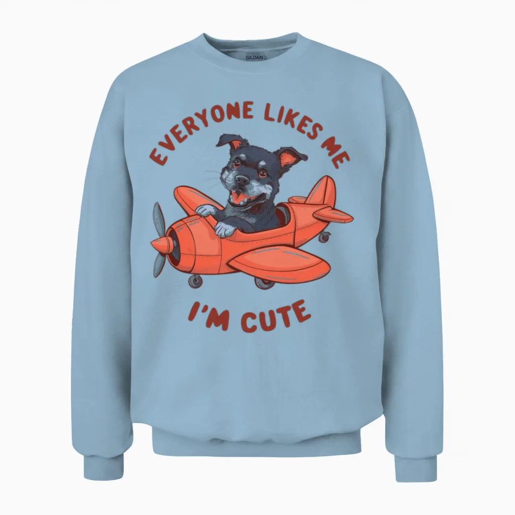 Dog of Wisdom 4 Lovers Gift Unisex Sweatshirt in Light Blue