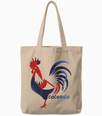 Cocorico Coq Symbol French Patriot Pride France Tote Bags - Natural