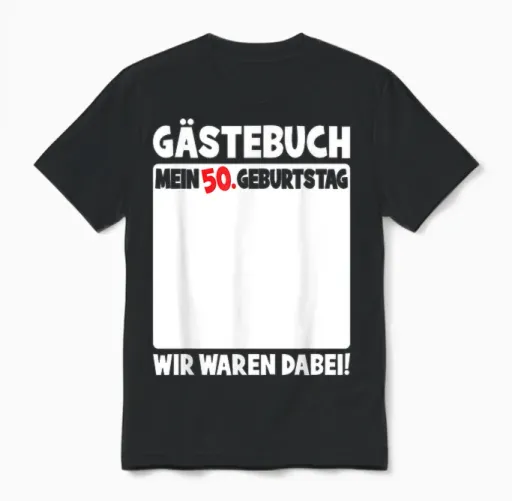 50th Birthday 50 Years Old Funny Guest Book Women Men Unisex T-Shirt in Black