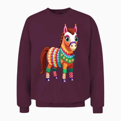 Colorful Celebration Horse Unisex Sweatshirt - Maroon