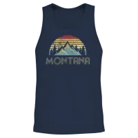 Montana Mountains Camping Hiking Unisex Tank Top - Navy – 2