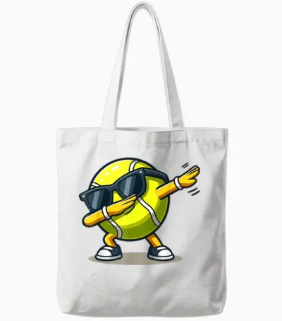 Dabbing Tennis Ball Shirt Funny Boys Men Women Sports Player Tote Bags - White
