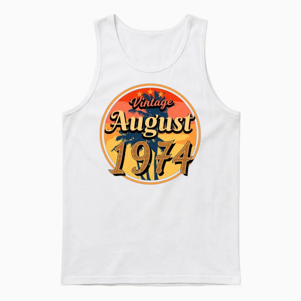 Building Year 1974 in August Unisex Tank Top in White