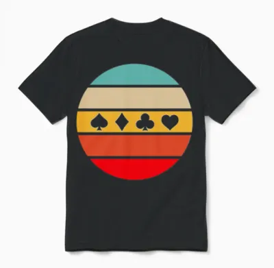 Poker Retro Unisex T-Shirt - Black