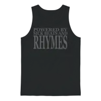 Powered by Sick Beats and Rhymes Hip Hop Rap Mc Be Unisex Tank Top - Black – 1