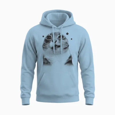 Lustige Y2k Retro Katze Meme Silly Cats Vintage Retro Cats Lover Unisex Hoodie - Light Blue