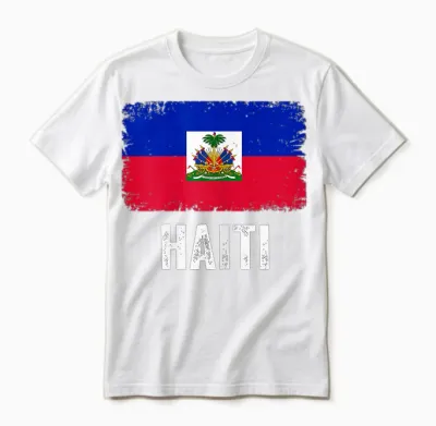 Haiti Haiti Flag 1804 T-Shirt for Men and Women, Black, S Unisex T-Shirt - White