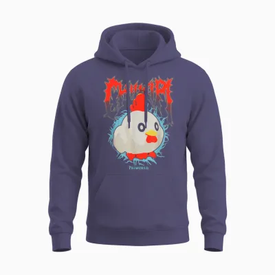 Palworld Chikipi Heavy Metal Character Portrait Video Game Unisex Hoodie - Heather Sport Dark Navy