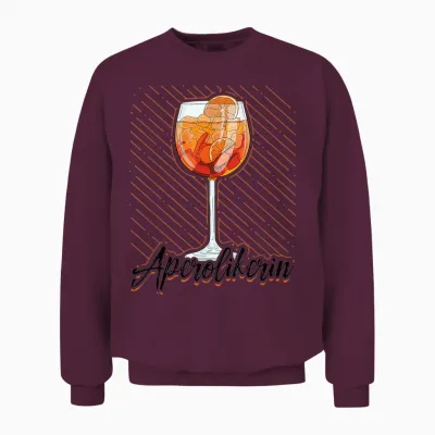 Aperolic Drink Aperitif Spritz T-Shirt, White Unisex Sweatshirt - Maroon