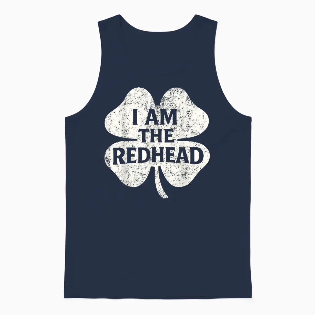 I Am the Redhead Funny Dibs on the Redhead Unisex Tank Top in Navy