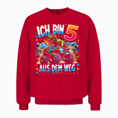 Kinder Ich Bin 5 5. Geburtstag Junge Fünf Jahre Jungs Unisex Sweatshirt - Red