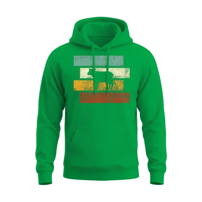 Cow Retro Unisex Hoodie - Irish Green