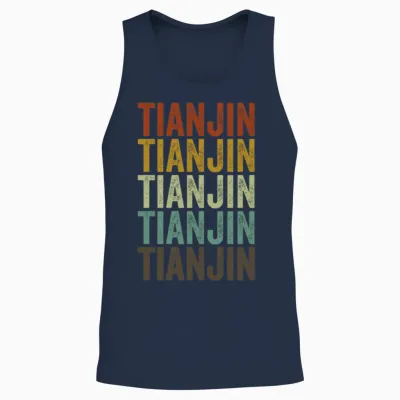 Tianjin China Retro Vintage Unisex Tank Top - Navy