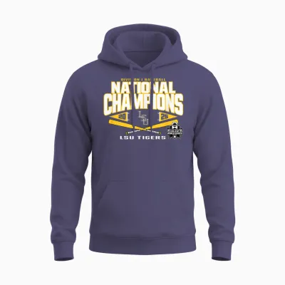 Lsu Tigers Baseball National Champs '25 College World Series Unisex Hoodie - Heather Sport Dark Navy