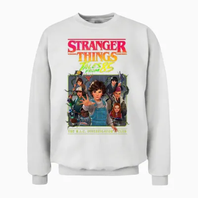 Stranger Things Tales from '85 H.i.c. Investigator's Team Up Unisex Sweatshirt - White