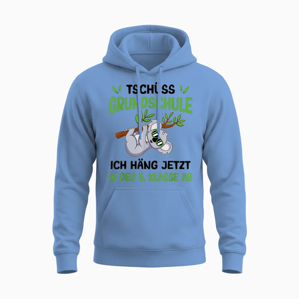 Schulkind Koala Tschüss Grundschule Häng in Der 5. Klasse Unisex Hoodie in Carolina Blue