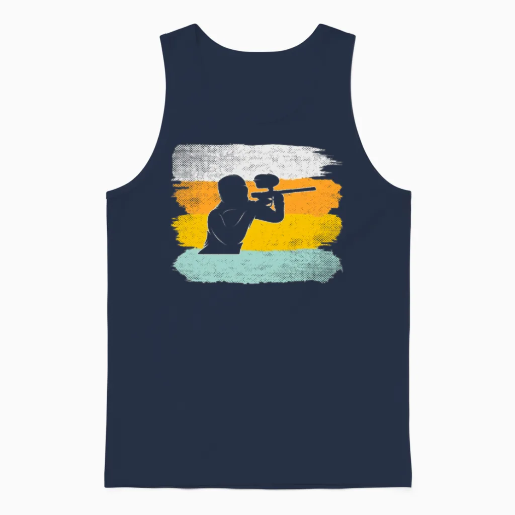Paintball Retro Unisex Tank Top in Navy