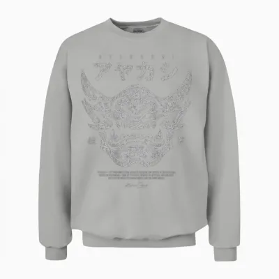 Backprint Japanese Streetwear Y2k Techwear Anime Cyberpunk Unisex Sweatshirt - Ash