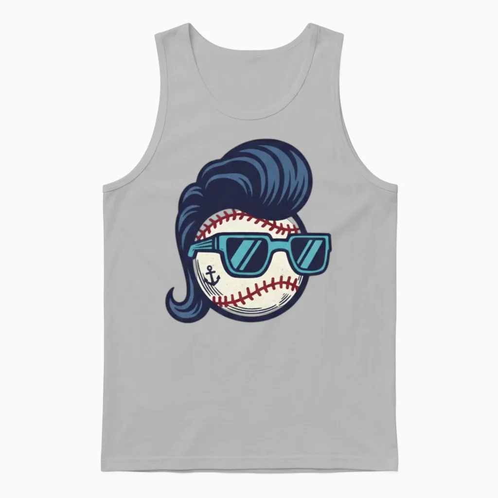 Retro Baseball Rockstar - & Softball Unisex Tank Top in Ash