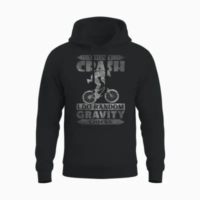 I Dont Crash I Do Random Gravity Checks Funny Unisex Hoodie - Black