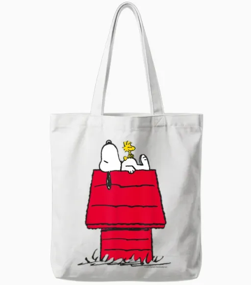 Peanuts - Snoopy Woodstock Original Tote Bags in White