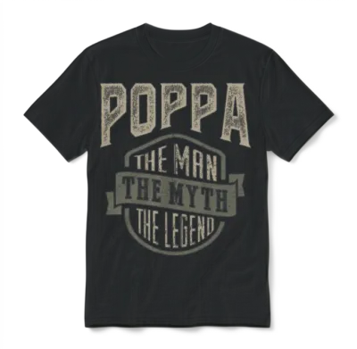 Poppa the Legend Unisex T-Shirt - Black