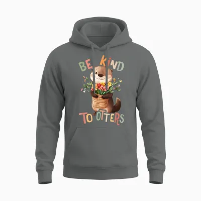 Baby Otter Mit Blumen Sei Nett Otters Mädchen Tochter Sohn Unisex Hoodie - Graphite Heather