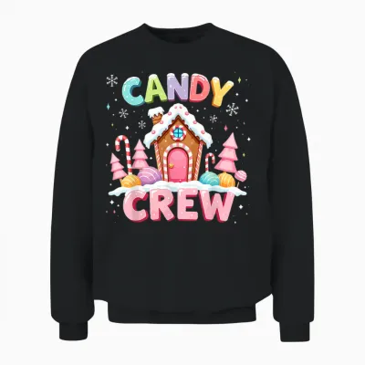 Candy Land Candy Crew Decorations Sweetie Candy Squad Xmas Unisex Sweatshirt - Black