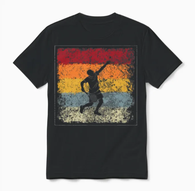 Tennis Retro Unisex T-Shirt in Black