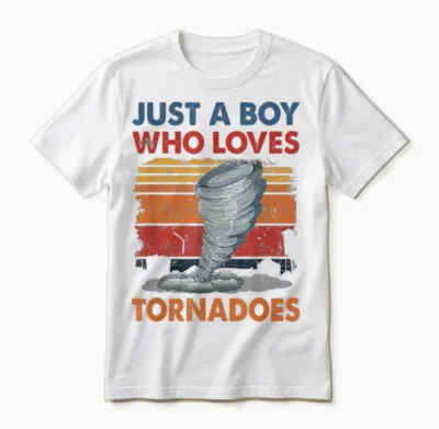 Just a Boy Who Loves Tornado Weather Storm Tornado Chaser Unisex T-Shirt - White