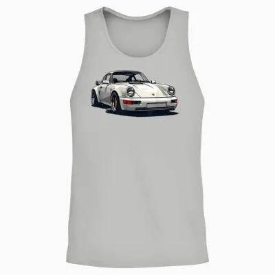 911 Retro Vintage 964 Turbo Car Classic Automotive Track T-Shirt - Black, Small, Unisex-Adults, Short Sleeve, Unisex Tank Top - Ash