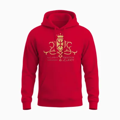 Amazigh King Tamazight Queen Cultural Heritage Unisex Hoodie - Red
