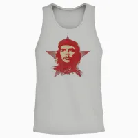 Red Che Guevara Guerrilla Star Cuban Revolution Heritage T-Shirt, Black Unisex Tank Top in Ash - 2