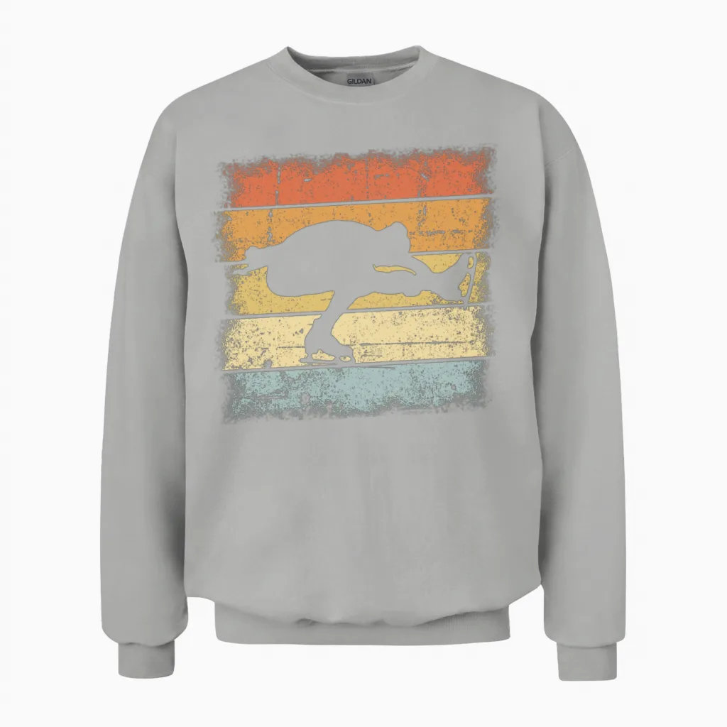 Figure Skating Retro Unisex Sweatshirt in Ash