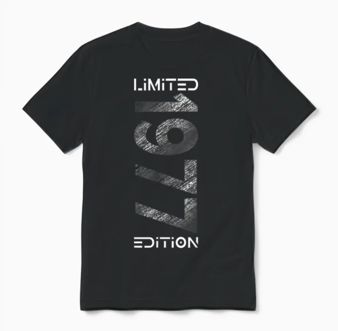 Limited Edition Jahrgang 1977 Mann Frau 49. Geburtstag Unisex T-Shirt in Black