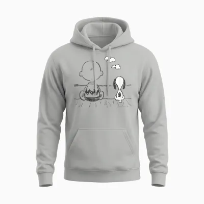 Peanuts - Snoopy Charlie Brown at the Sea Unisex Hoodie - Ash