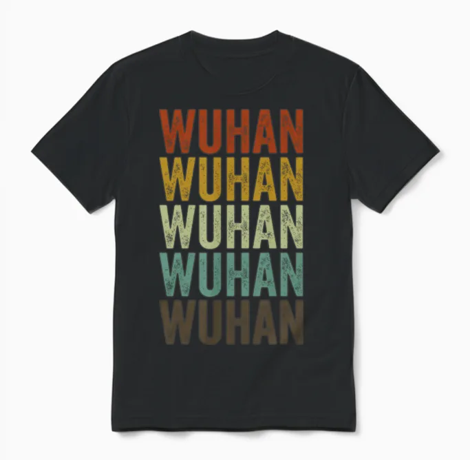 Wuhan China Retro Vintage Unisex T-Shirt - Black
