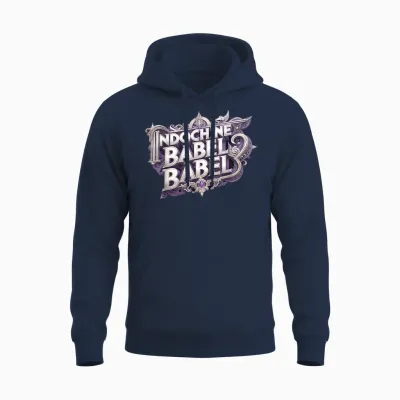 Babel Indochine Man Woman Child Boy or Girl T-Shirt, Black, S Unisex Hoodie - Navy